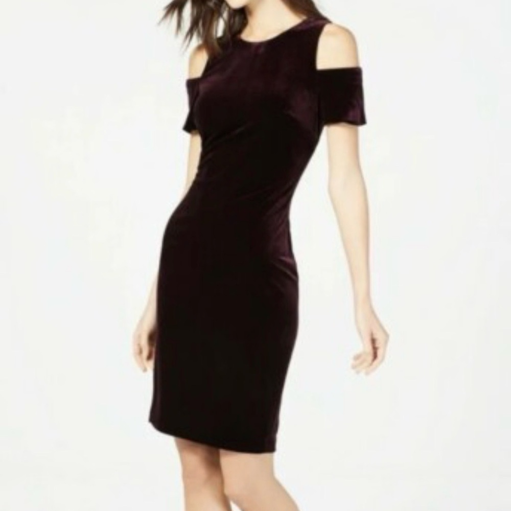 NWT Calvin Klein Women Size 6 Black Stretch Cold Shoulder CD8A11JB